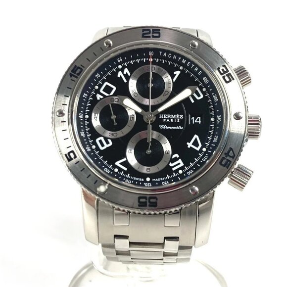 HERMES CP2.910 Clipper Diver Chronograph Date Watch Men's Logo Back Sketch ... - Picture 1 of 10